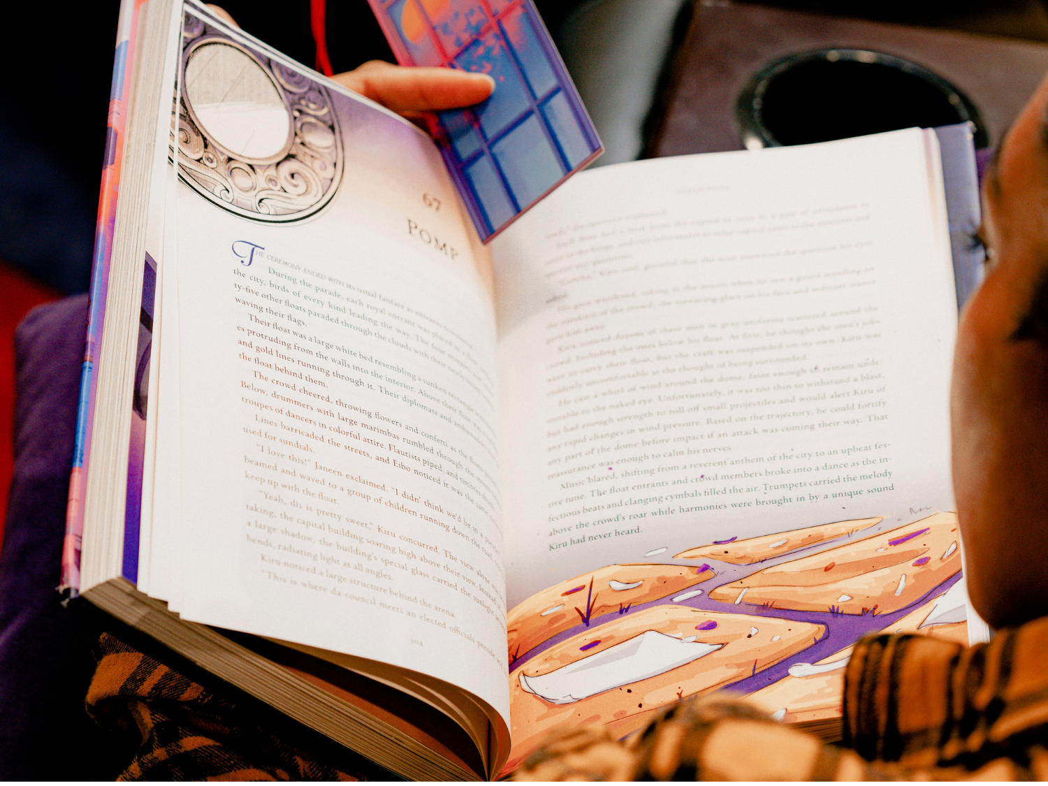An open copy of The Hidden Script — a finished, published book